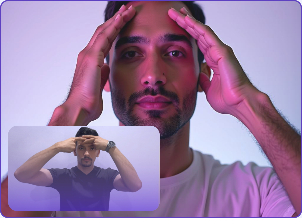 توجيه لحظي بالذكاء الاصطناعي عبر الكاميرا أثناء تمرين شلل الوجه في تطبيق راق